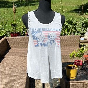 White Graphic Tank Top